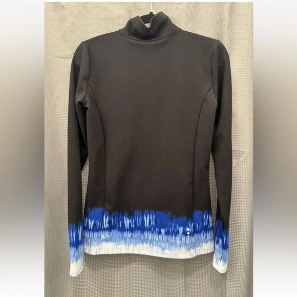 T by Talbots Black Ombre On The Move Performance quarter Zip Pullover XS UPF 50 - Picture 3 of 5